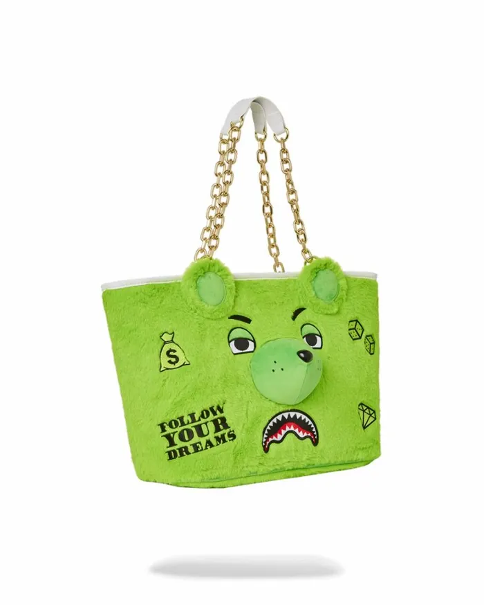 Bags SPRAYGROUND PLUSH MONEYBEAR TOTE GREEN