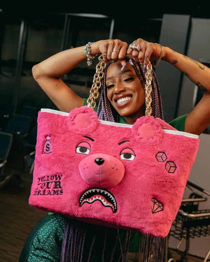 Bags SPRAYGROUND PLUSH MONEYBEAR TOTE PINK