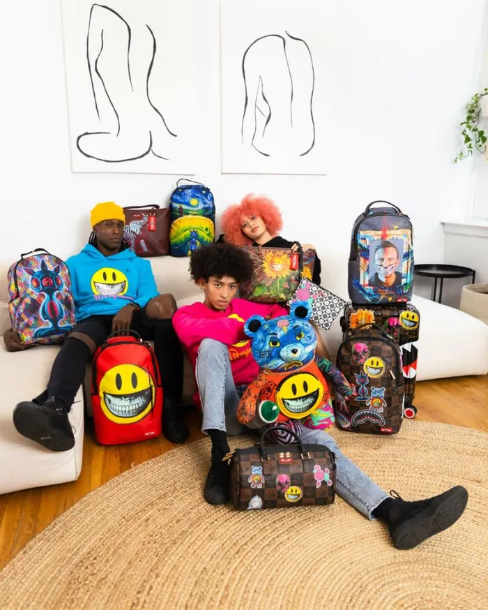 Bags SPRAYGROUND POODLE CHECK RON ENGLISH COLLAB POUCHETTE