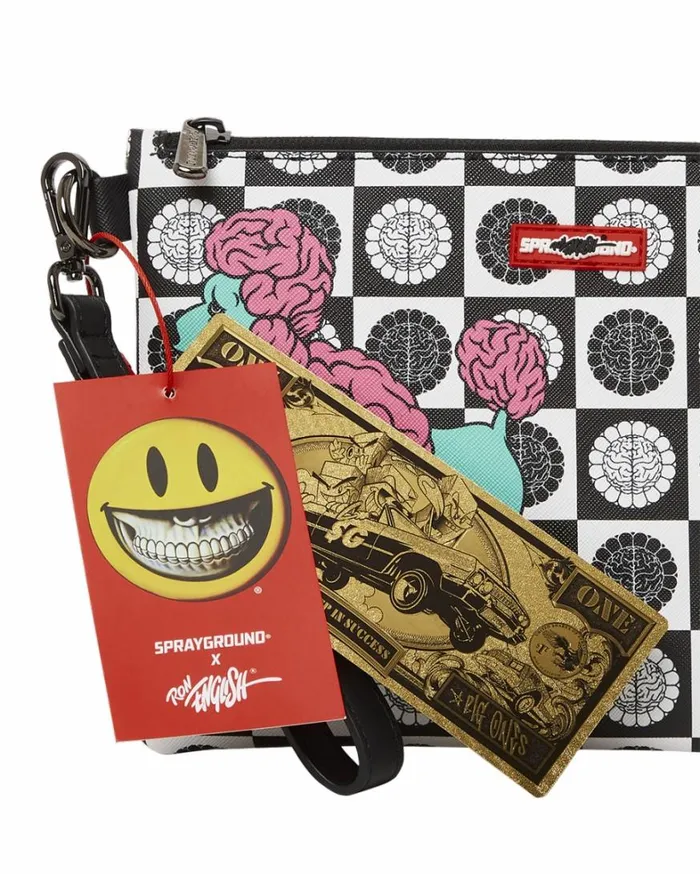 Bags SPRAYGROUND POODLE CHECK RON ENGLISH COLLAB POUCHETTE