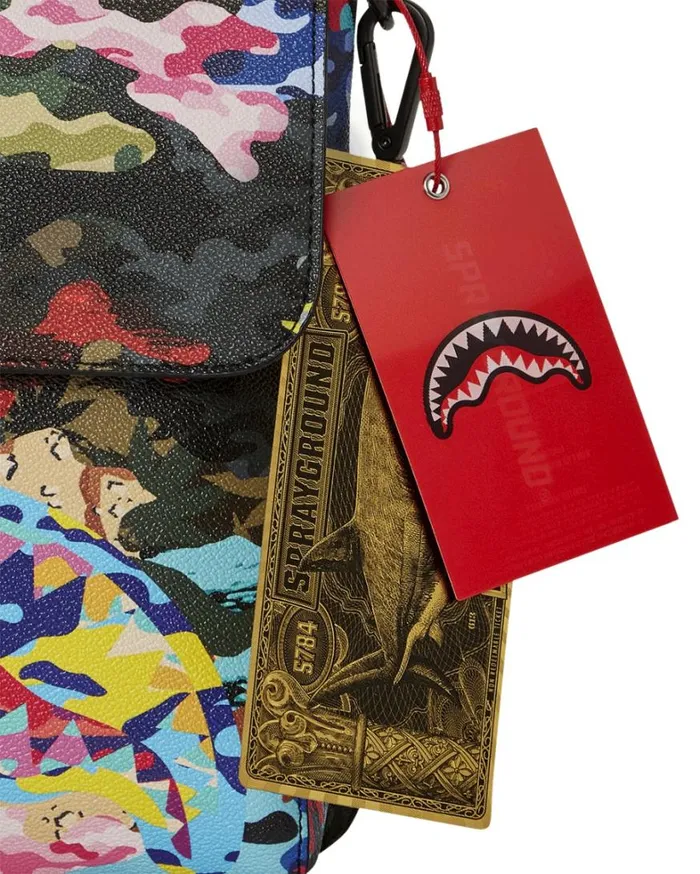 Bags SPRAYGROUND SLICED AND DICED CAMO MESSENGER SLING BAG