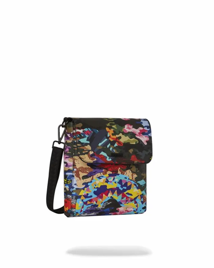 Bags SPRAYGROUND SLICED AND DICED CAMO MESSENGER SLING BAG