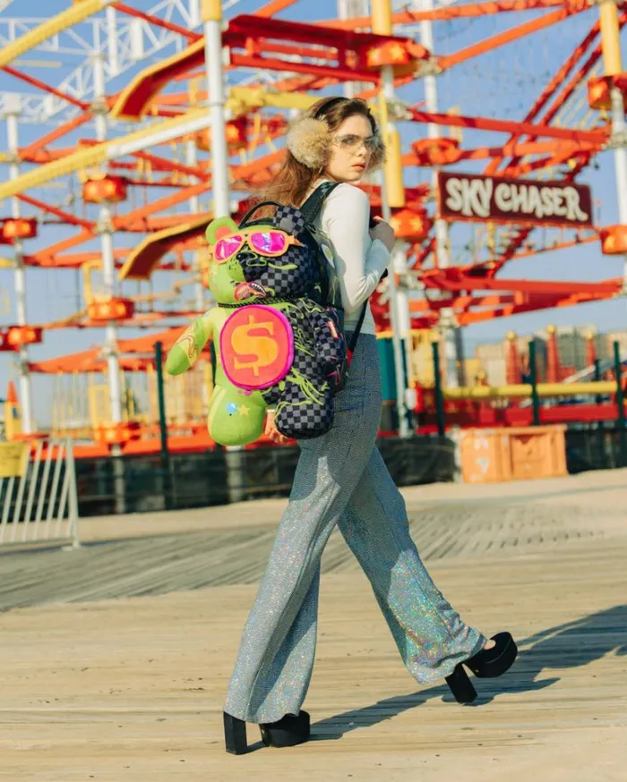 Bags SPRAYGROUND SLIME DIME MONEYBEAR TEDDYBEAR ON BACKPACK