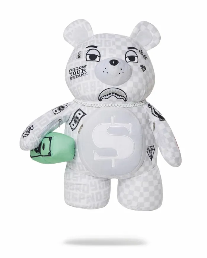 Bags SPRAYGROUND SPLIT THE CHECK PEARL MONEYBEAR TEDDYBEAR BACKPACK