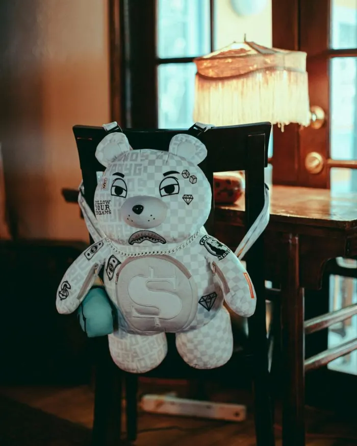 Bags SPRAYGROUND SPLIT THE CHECK PEARL MONEYBEAR TEDDYBEAR BACKPACK