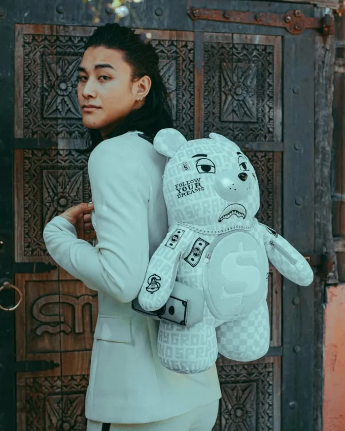 Bags SPRAYGROUND SPLIT THE CHECK PEARL MONEYBEAR TEDDYBEAR BACKPACK