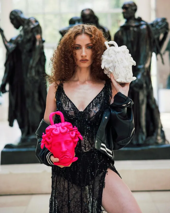 Bags SPRAYGROUND THE MET CANOVA MEDUSA HANDBAG MARBLE