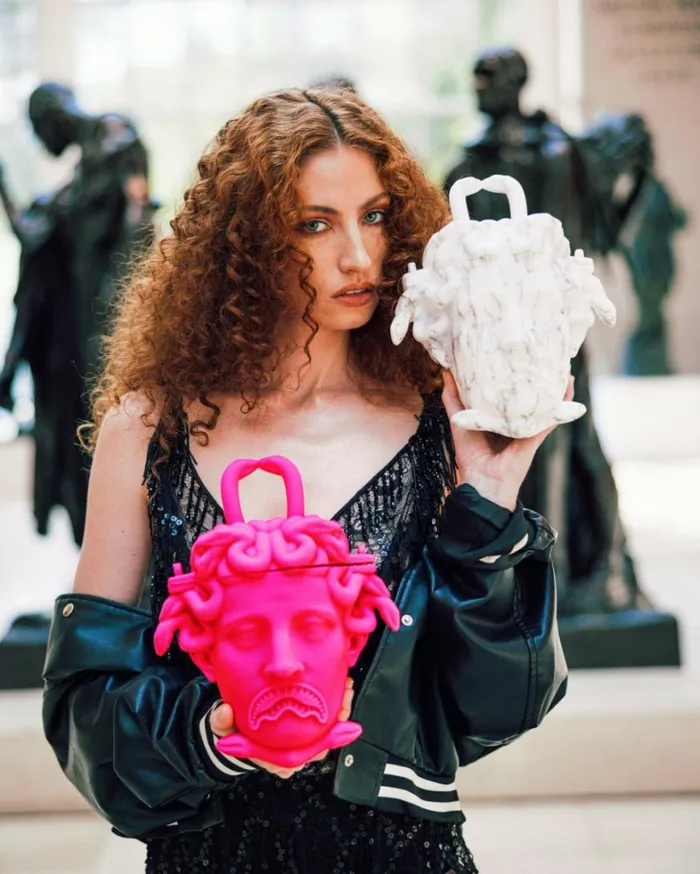 Bags SPRAYGROUND THE MET CANOVA MEDUSA HANDBAG MARBLE