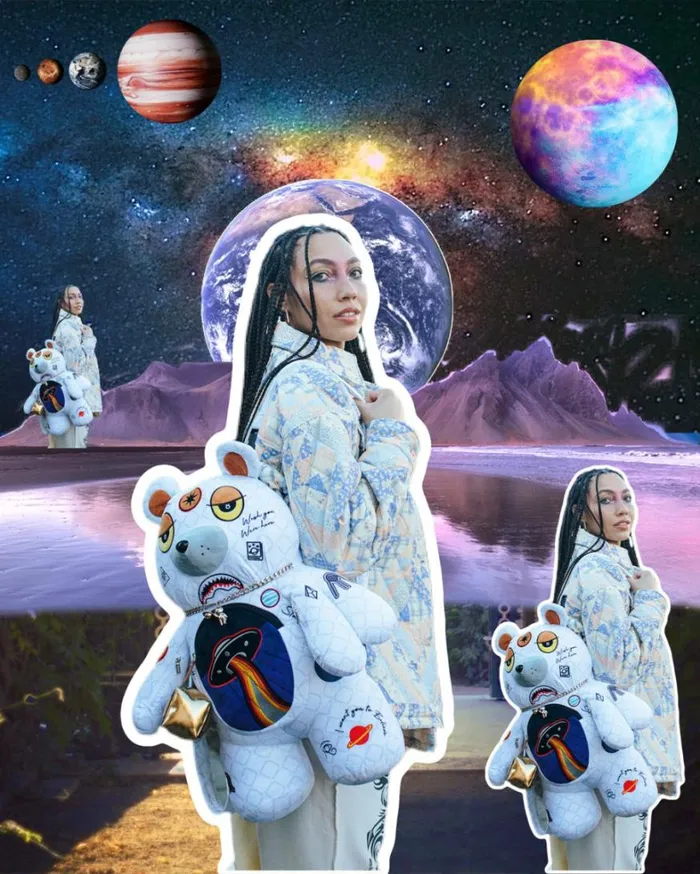 Bags SPRAYGROUND UFO SPACED OUT MONEYBEAR TEDDYBEAR BACKPACK
