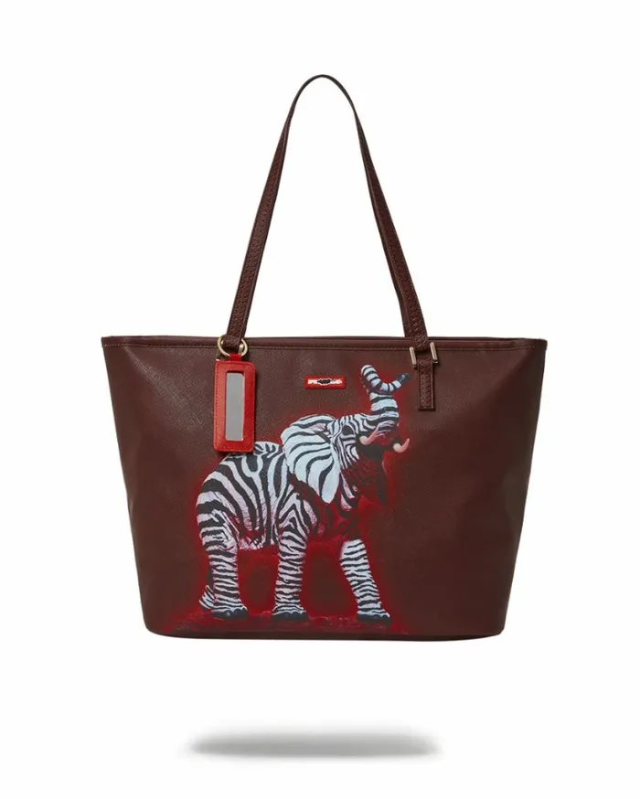 Bags SPRAYGROUND ZEBRA ELEPHANT RON ENGLISH COLLAB TOTE
