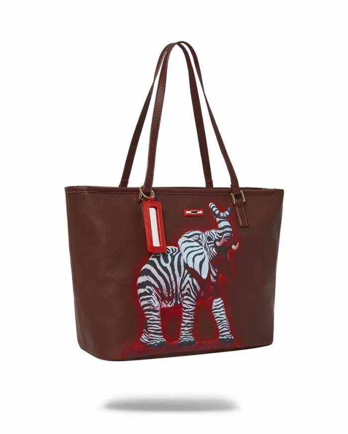 Bags SPRAYGROUND ZEBRA ELEPHANT RON ENGLISH COLLAB TOTE