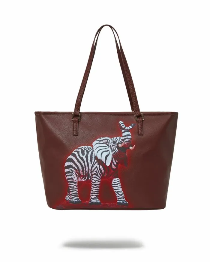 Bags SPRAYGROUND ZEBRA ELEPHANT RON ENGLISH COLLAB TOTE