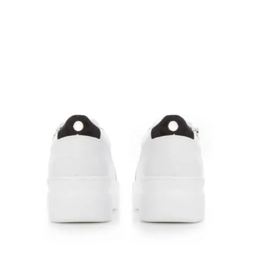 Bailee White Black Porvair Women Moda In Pelle Platform Trainers