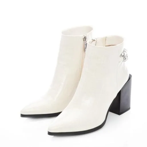 Bailie Cream Patent Mocc Croc Women Moda In Pelle Ankle Boots Bailie Cream Patent Mocc Croc Women Moda In Pelle Ankle Boots