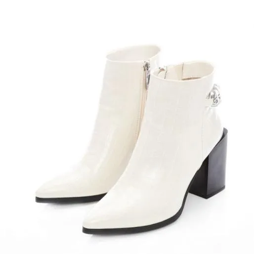 Bailie Cream Patent Mocc Croc Women Moda In Pelle Ankle Boots Bailie Cream Patent Mocc Croc Women Moda In Pelle Ankle Boots