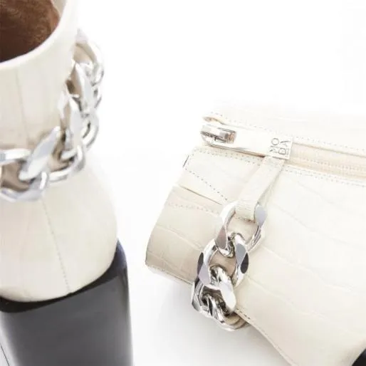 Bailie Cream Patent Mocc Croc Women Moda In Pelle Ankle Boots Bailie Cream Patent Mocc Croc Women Moda In Pelle Ankle Boots