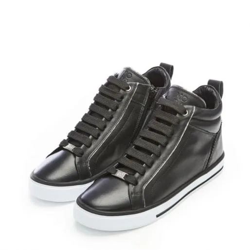Baine Black Leather Women Moda In Pelle HighTop Trainers Baine Black Leather Women Moda In Pelle HighTop Trainers