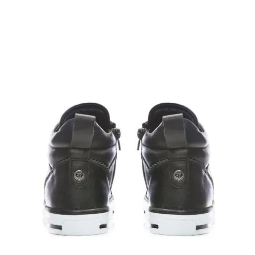 Baine Black Leather Women Moda In Pelle HighTop Trainers Baine Black Leather Women Moda In Pelle HighTop Trainers