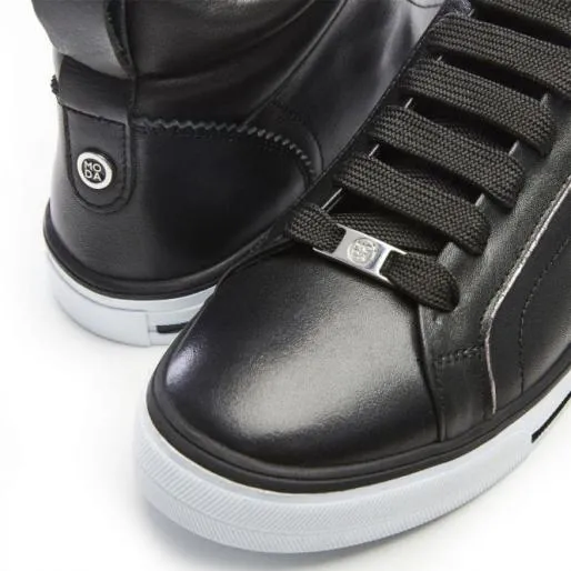 Baine Black Leather Women Moda In Pelle HighTop Trainers Baine Black Leather Women Moda In Pelle HighTop Trainers