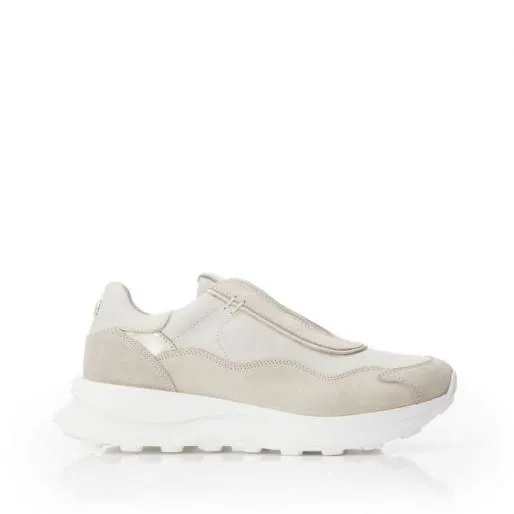 Bamba Off White Leather Women Moda In Pelle SlipOn Trainers