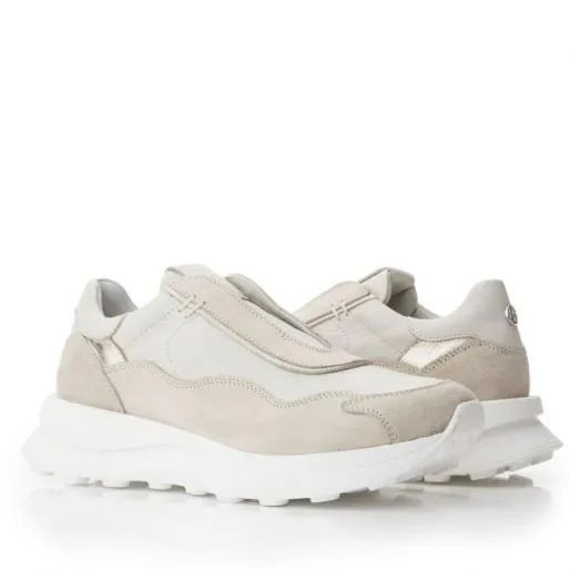 Bamba Off White Leather Women Moda In Pelle SlipOn Trainers Bamba Off White Leather Women Moda In Pelle SlipOn Trainers