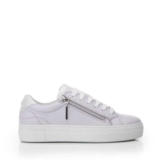 Beania Lilac Leather Women Moda In Pelle Casual Trainers