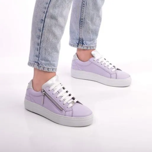 Beania Lilac Leather Women Moda In Pelle Casual Trainers Beania Lilac Leather Women Moda In Pelle Casual Trainers
