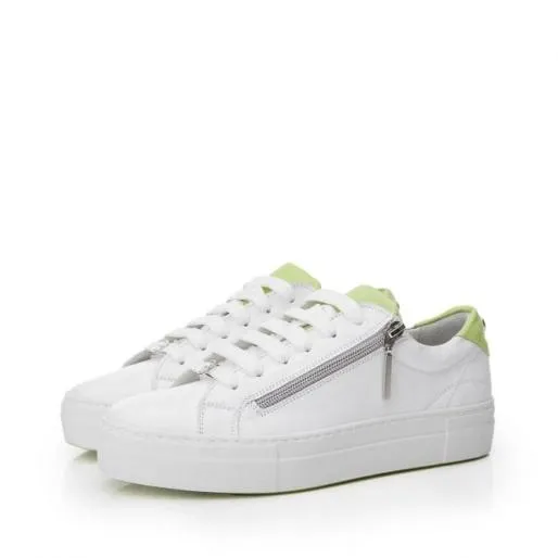 Beania WhiteGreen Leather Women Moda In Pelle Casual Trainers Beania WhiteGreen Leather Women Moda In Pelle Casual Trainers