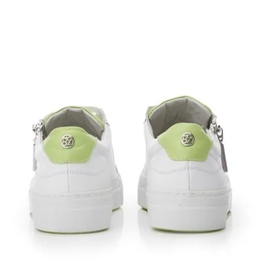 Beania WhiteGreen Leather Women Moda In Pelle Casual Trainers Beania WhiteGreen Leather Women Moda In Pelle Casual Trainers