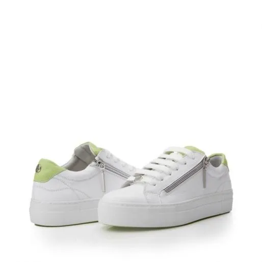 Beania WhiteGreen Leather Women Moda In Pelle Casual Trainers Beania WhiteGreen Leather Women Moda In Pelle Casual Trainers