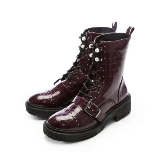 Bearl Berry Patent Mocc Croc Women Moda In Pelle Ankle Boots Bearl Berry Patent Mocc Croc Women Moda In Pelle Ankle Boots