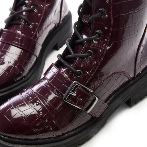 Bearl Berry Patent Mocc Croc Women Moda In Pelle Ankle Boots Bearl Berry Patent Mocc Croc Women Moda In Pelle Ankle Boots