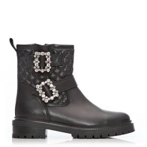 Bellie Black Leather Women Moda In Pelle Ankle Boots Bellie Black Leather Women Moda In Pelle Ankle Boots