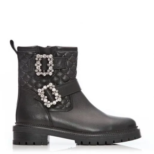 Bellie Black Leather Women Moda In Pelle Ankle Boots Bellie Black Leather Women Moda In Pelle Ankle Boots