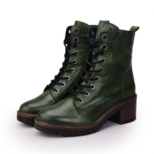 Bellzie Green Leather Women Moda In Pelle Leather Boots Bellzie Green Leather Women Moda In Pelle Leather Boots