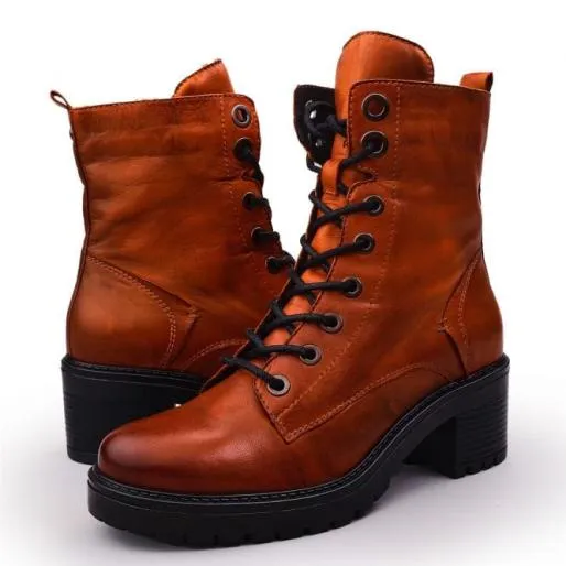 Bellzie Orange Leather Women Moda In Pelle Leather Boots Bellzie Orange Leather Women Moda In Pelle Leather Boots