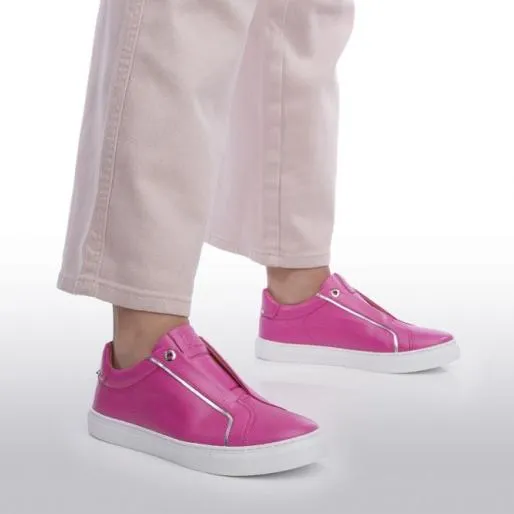 Bencina Pink Leather Women Moda In Pelle Casual Trainers Bencina Pink Leather Women Moda In Pelle Casual Trainers
