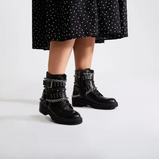 Benetcha Black Porvair Women Moda In Pelle Ankle Boots