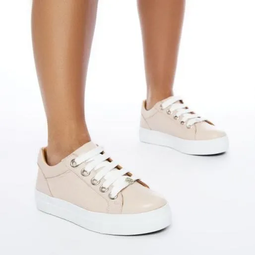 Berellie Cameo Leather Women Moda In Pelle Platform Trainers