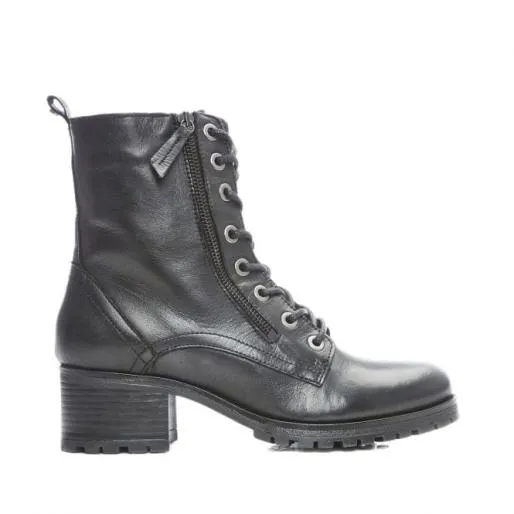 Beretta Black Leather Women Moda In Pelle Ankle Boots