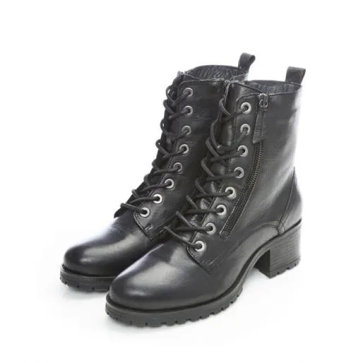 Beretta Black Leather Women Moda In Pelle Ankle Boots