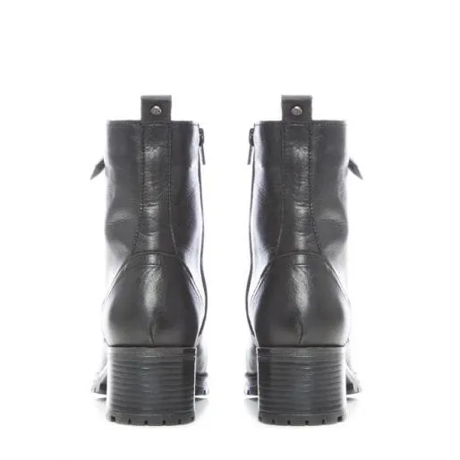 Beretta Black Leather Women Moda In Pelle Ankle Boots