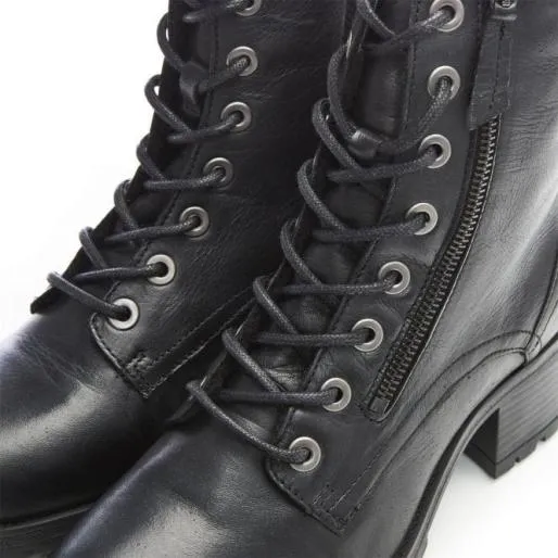 Beretta Black Leather Women Moda In Pelle Ankle Boots