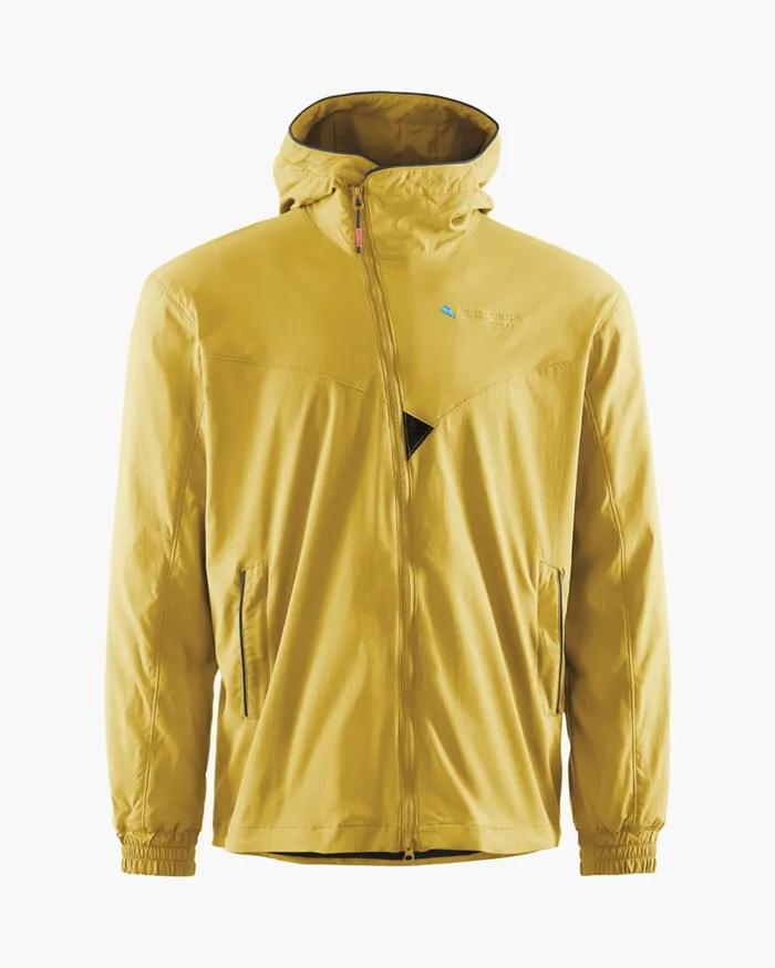 Bestla Zip Hood Wind Jacket Dusty Yellow Men Klttermusen Wind Resistant Jackets