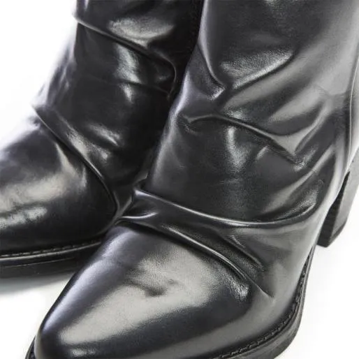 Betsie Black Leather Women Moda In Pelle Ankle Boots