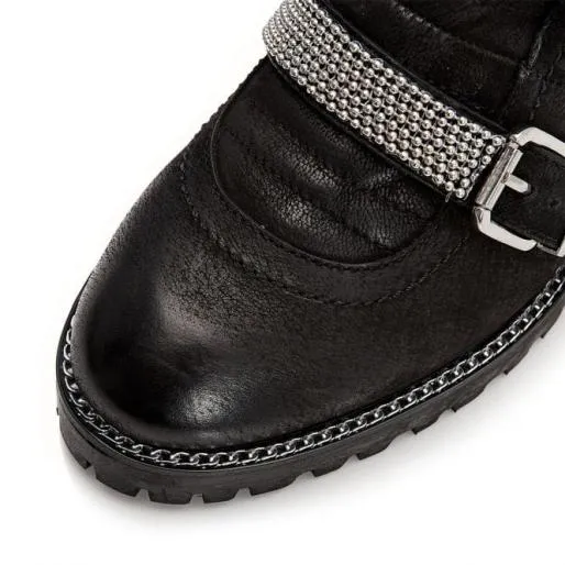 Bexxie Black Nubuck Women Moda In Pelle Ankle Boots