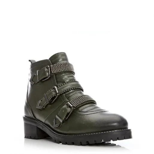 Bexxie Green Leather Women Moda In Pelle Ankle Boots Bexxie Green Leather Women Moda In Pelle Ankle Boots