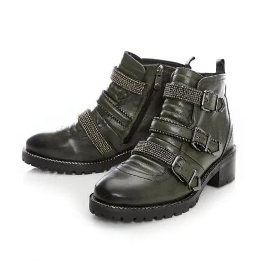 Bexxie Green Leather Women Moda In Pelle Ankle Boots Bexxie Green Leather Women Moda In Pelle Ankle Boots