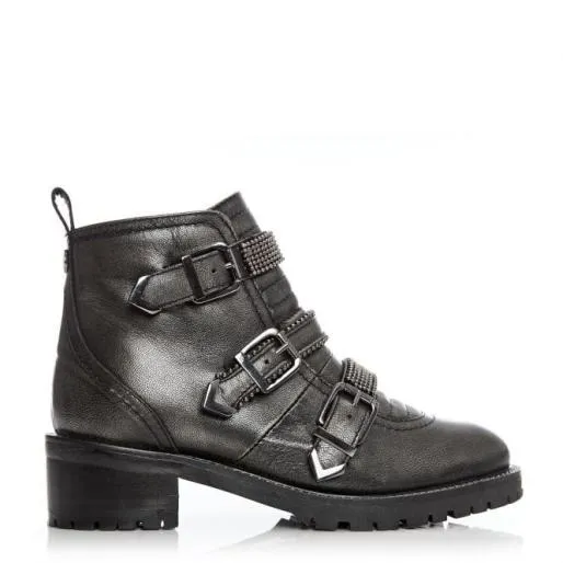 Bexxie Pewter Leather Women Moda In Pelle Ankle Boots Bexxie Pewter Leather Women Moda In Pelle Ankle Boots