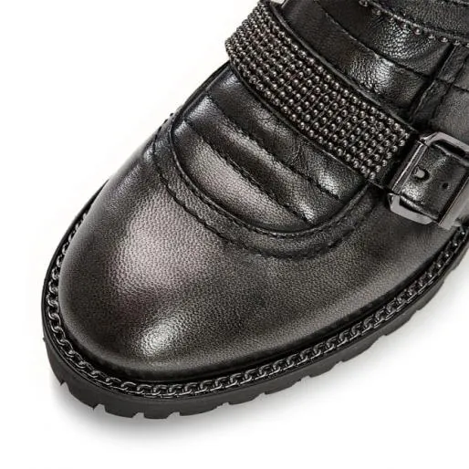 Bexxie Pewter Leather Women Moda In Pelle Ankle Boots Bexxie Pewter Leather Women Moda In Pelle Ankle Boots